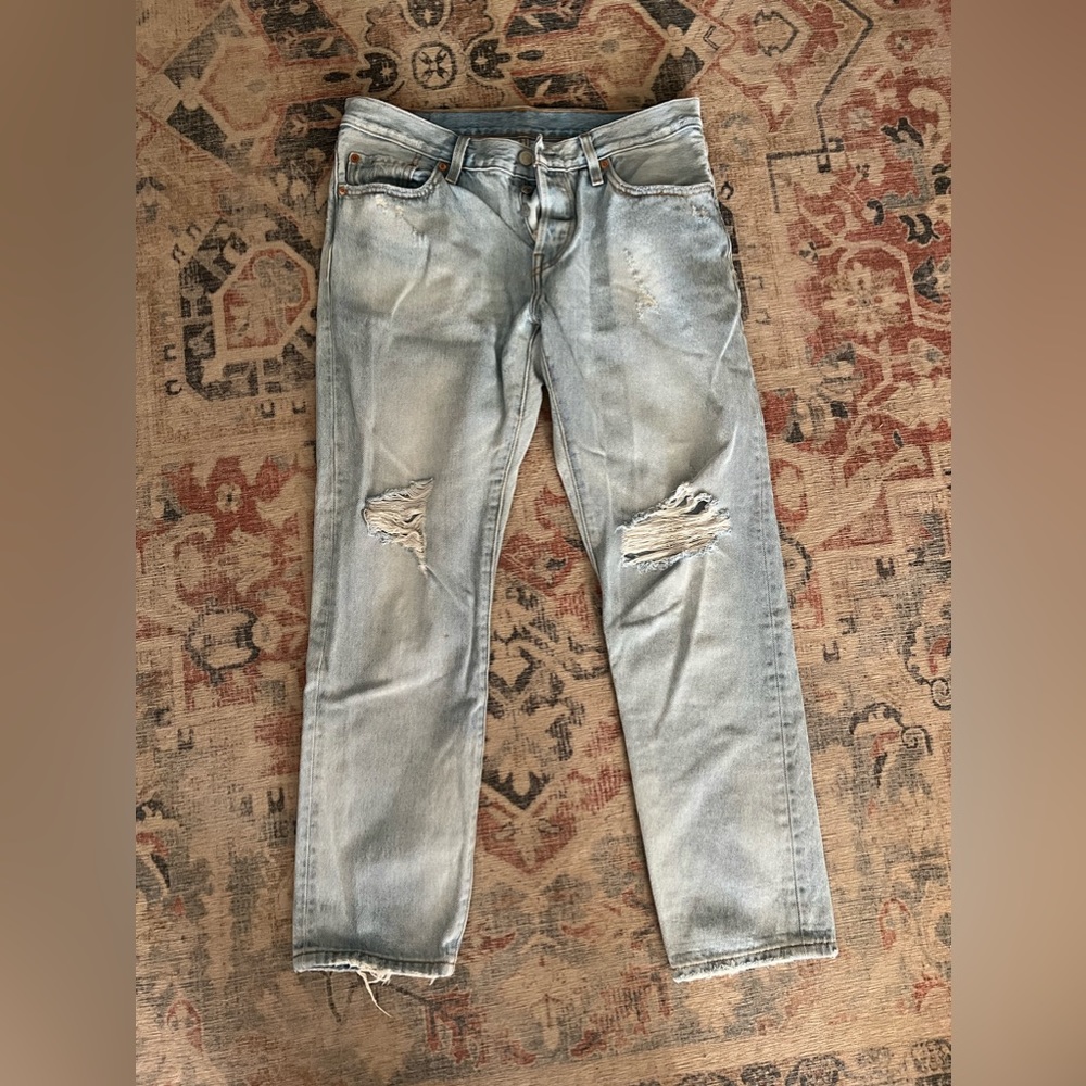 501 Levi’s ~ distressed light wash